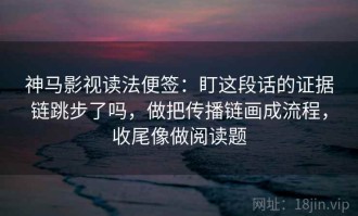 神马影视读法便签：盯这段话的证据链跳步了吗，做把传播链画成流程，收尾像做阅读题
