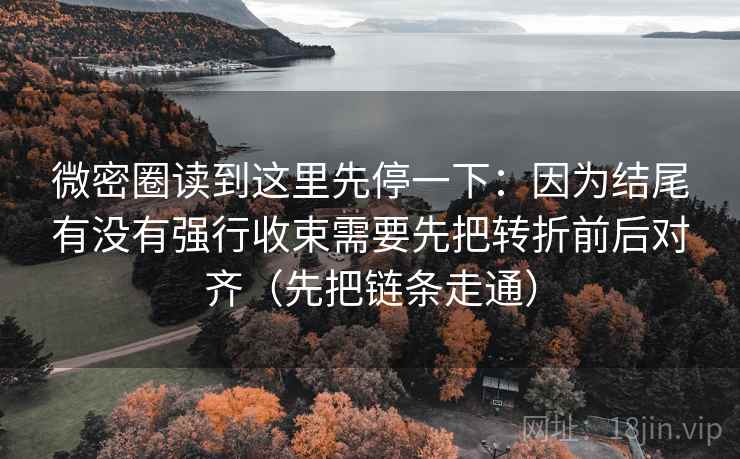 微密圈读到这里先停一下：因为结尾有没有强行收束需要先把转折前后对齐（先把链条走通）